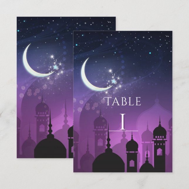 Arabian Night Moroccan Middle Eastern Table Number (Front/Back)