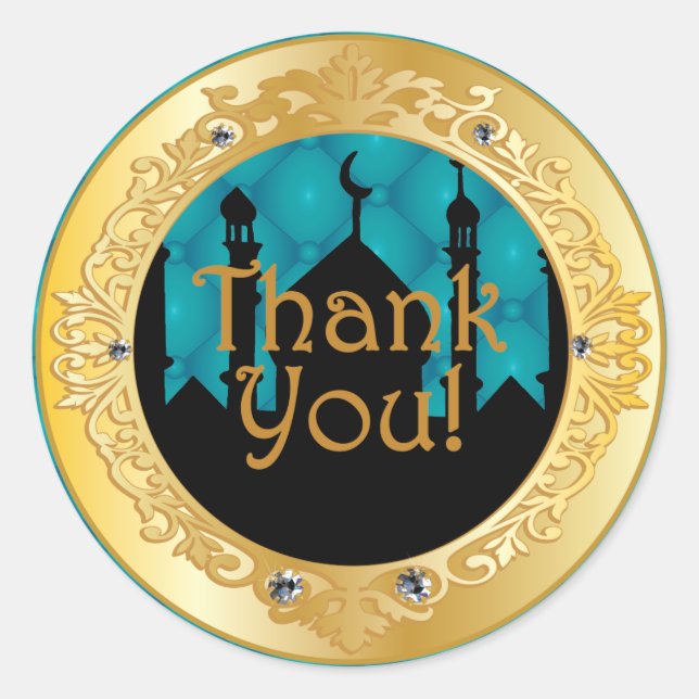Arabian Night Party, Thank You Stickers (Front)