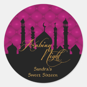 Arabian Night, Sweet Sixteen Party Stickers