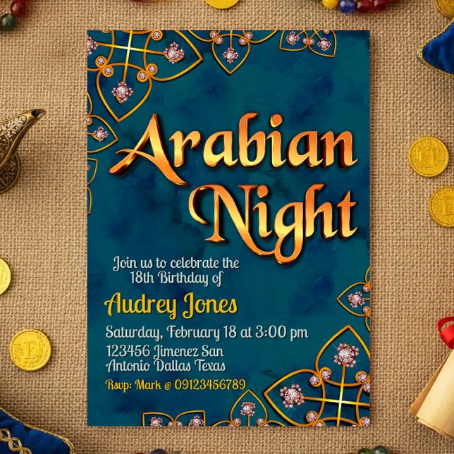 Arabian Night - Turquoise Invitation (Arabian Night - Violet Invitation)