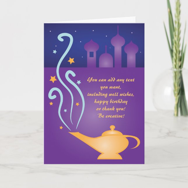 Arabian Nights 2 Magic Lamp  Thank You Card (Front)