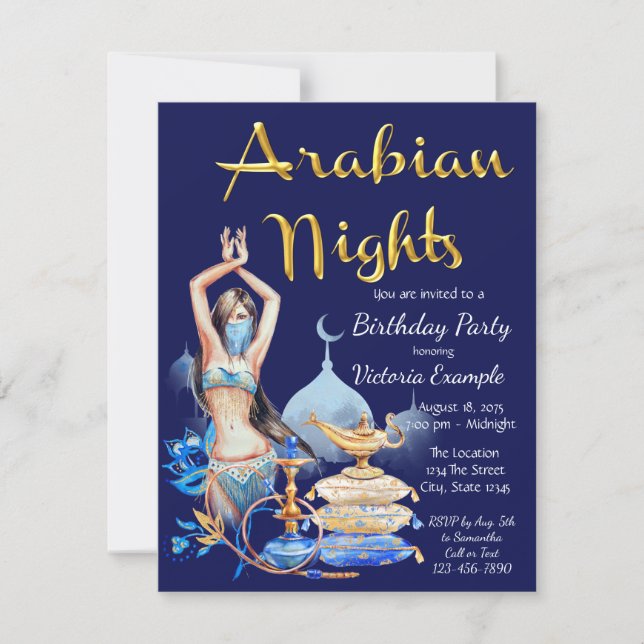Arabian Nights Any Number Birthday Invitations (Front)