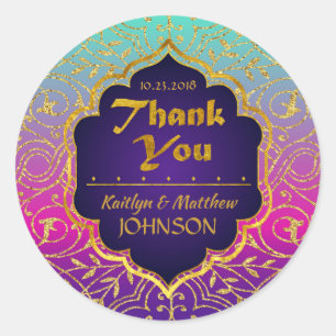 Arabian Nights Bollywood Thank You Label