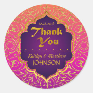 Arabian Nights Bollywood Thank You Label