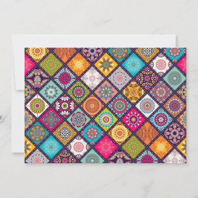 Arabian Nights colourful mosaic party theme Invitation (Front)