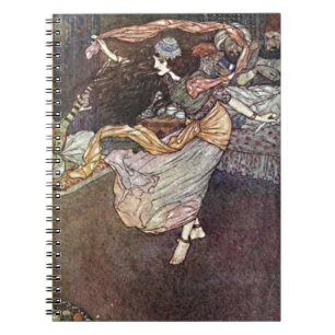 Arabian Nights Dancing Girl with Scarves Illustrat Notebook