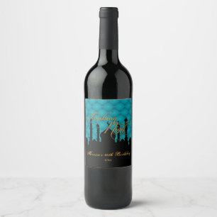 Arabian Nights Elegant Teal, Wine Label