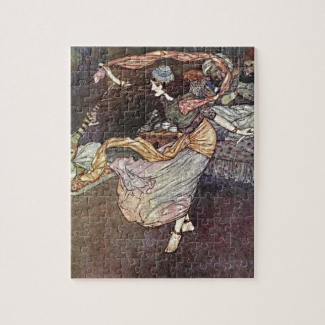 Arabian Nights Exotic Belly Dancer with Scarves Jigsaw Puzzle (Vertical)