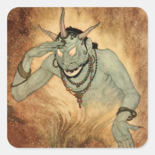 Arabian Nights Genie by Edmund Dulac Square Sticker