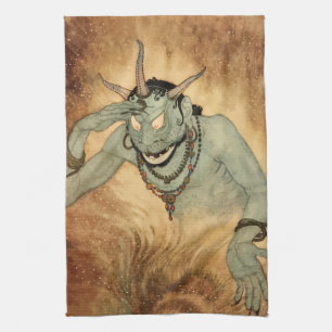 Arabian Nights Genie by Edmund Dulac Tea Towel