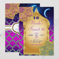 Arabian Nights Glam Gold Purple Birthday Party