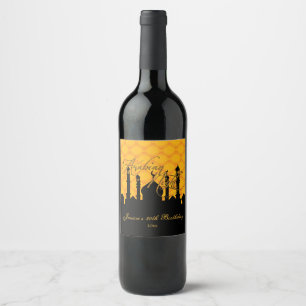 Arabian Nights, Gold and Black Wine Label