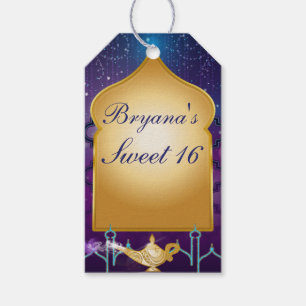 Arabian Nights Gold Magic Lamp Party Gift Tags