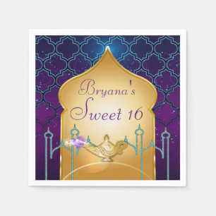 Arabian Nights Gold Magic Lamp Party  Napkin