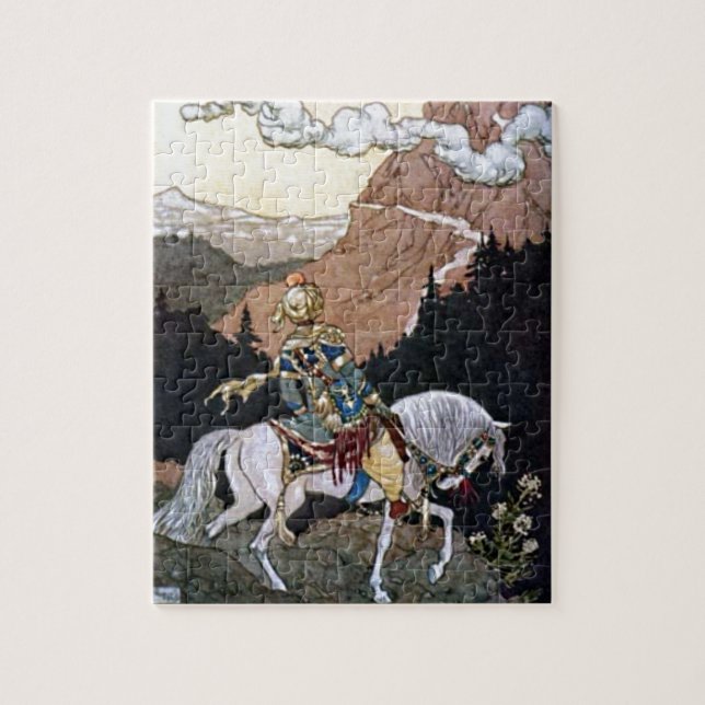 Arabian Nights Knight Prince on White Horse Jigsaw Puzzle (Vertical)