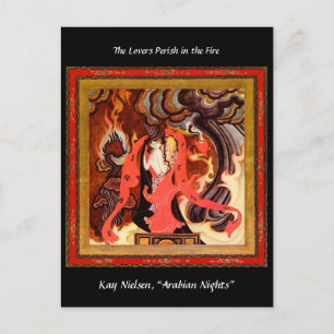 Arabian Nights lovers illustration by Kay Nielsen  Postcard