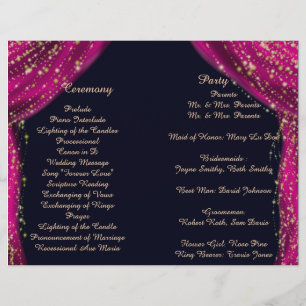 Arabian Nights Magenta & Gold Wedding Program