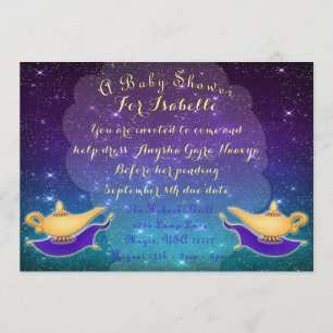 Arabian Nights Magic Lamp and Flying Carpet Invite