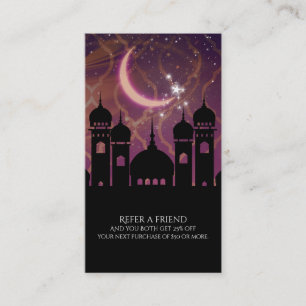 Arabian Nights Moroccan Eastern Refer a friend Referral Card