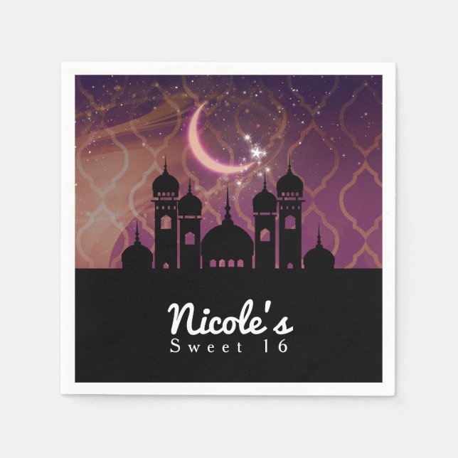Arabian Nights Moroccan Middle Eastern Party Napkin (Front)