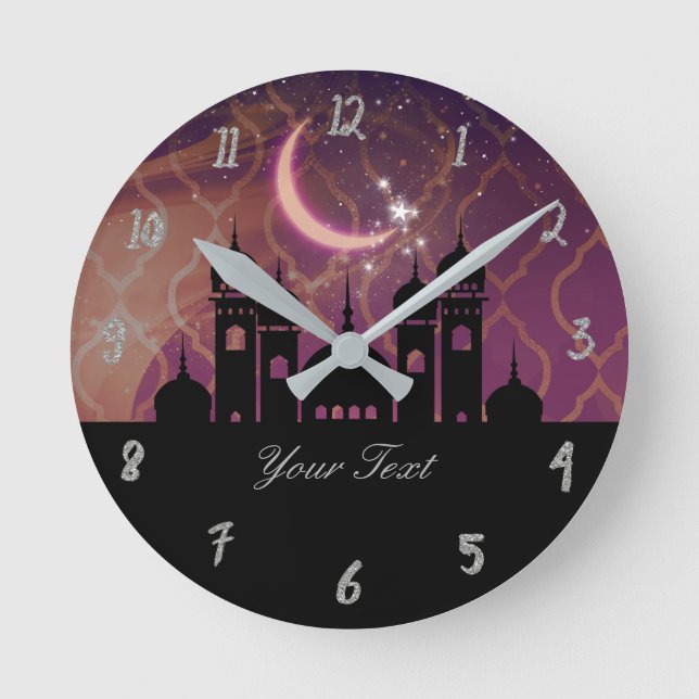 Arabian Nights Moroccan Personalised Round Clock (Front)