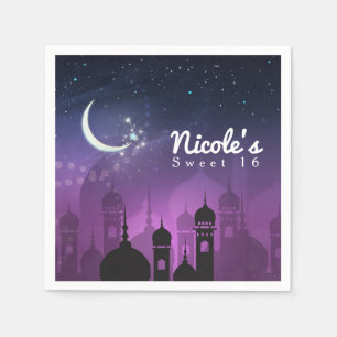 Arabian Nights Moroccan Purple Moonlight Napkin