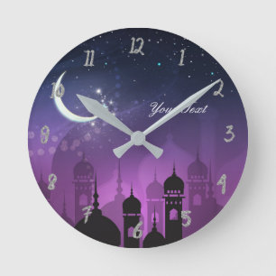 Arabian Nights Moroccan Purple Palace Personalised Round Clock
