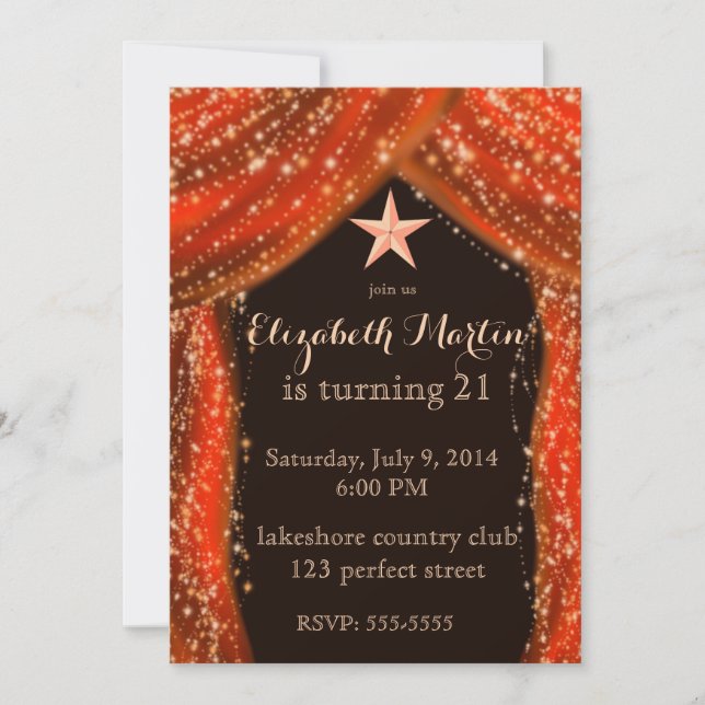 Arabian Nights Orange Invitation (Front)