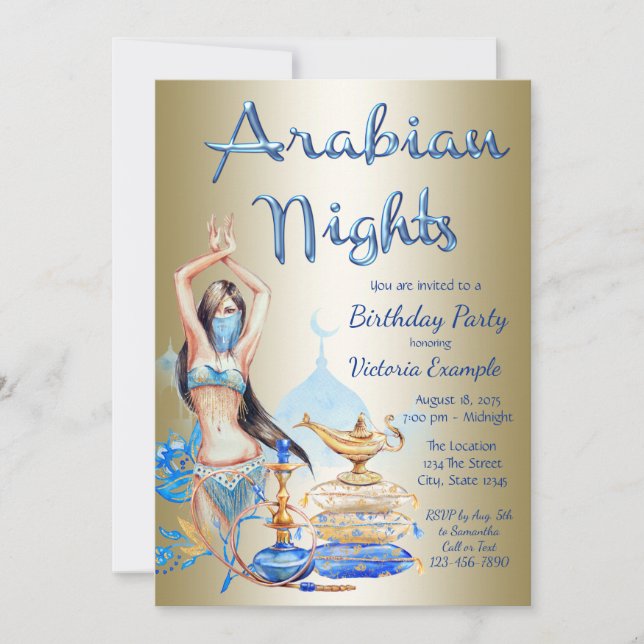 Arabian Nights Party Invitations (Front)