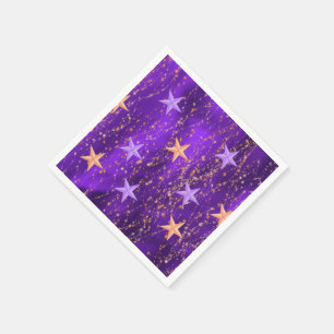 Arabian Nights Purple & Gold Stars Napkin
