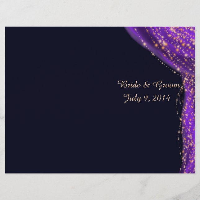 Arabian Nights Purple & Gold Wedding Program (Front)
