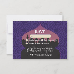Arabian Nights RSVP Wedding Respond Cards