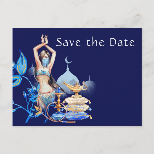 Arabian Nights Save The Date Postcards (Front)