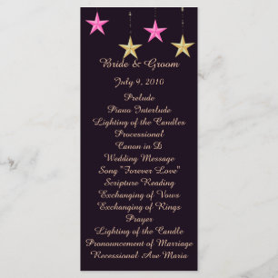 Arabian Nights Stars Wedding Program Card