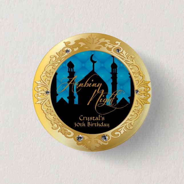Arabian Nights Theme Party 1 Inch Round Button (Front)