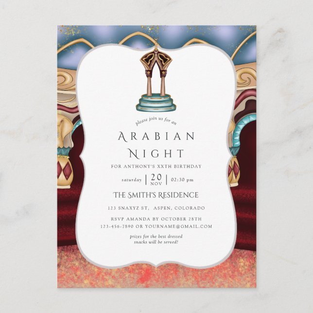 Arabian Nights Themed Party Postcard (Front)