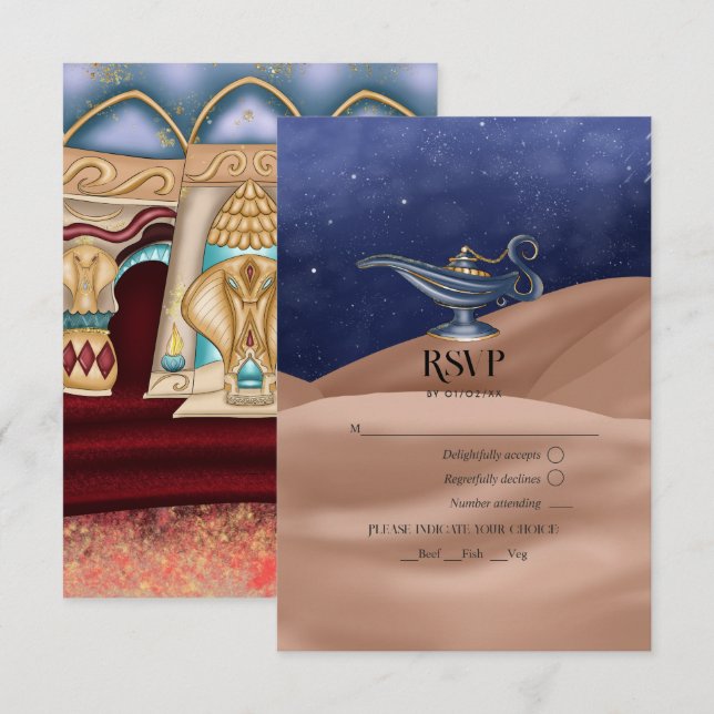 Arabian Nights Themed Party RSVP Card (Front/Back)