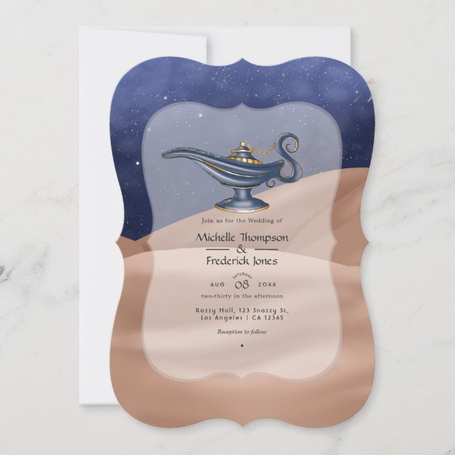 Arabian Nights Themed Wedding Invitation (Front)