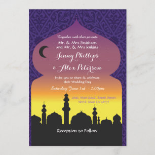 Arabian Nights Wedding Party Moroccan Invitation