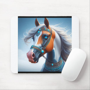 Arabian Paint Horse Portrait Mouse Mat