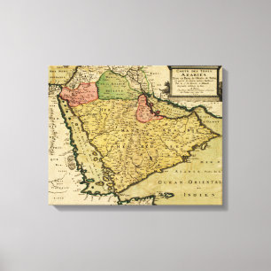 Arabian Peninsula of the Middle East Map Canvas Print