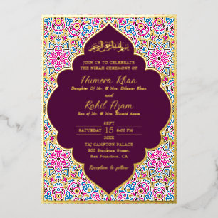 Arabian Plum Purple Gold Ornate Muslim Wedding