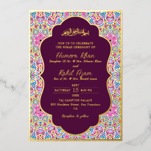Arabian Plum Purple Gold Ornate Muslim Wedding