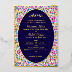 Arabian Royal Navy Blue Gold Ornate Muslim Wedding