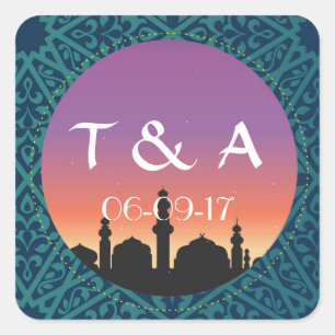 Arabian Stickers Bright Morroccan Square Favours