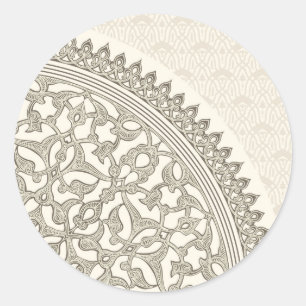 Arabian style lace classic round sticker