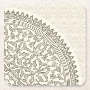 Arabian style lace square paper coaster