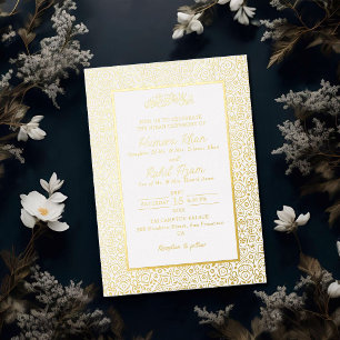 Arabian White Marble Crème Gold Muslim Wedding