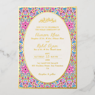 Arabian White Pearl Crème Gold Muslim Wedding