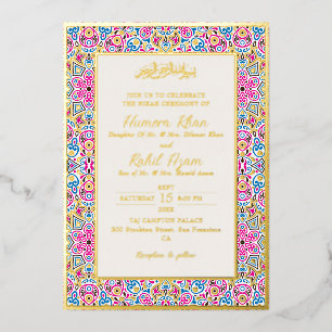 Arabian White Pearl Crème Gold Muslim Wedding